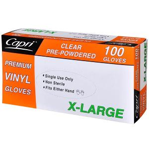 PREMIUM VINYL CLEAR X-LARGE GLOVES PRE-POWERED (C-GV0013) 100S