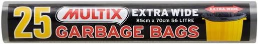 GARBAGE BAGS EXTRA WIDE ROLL 85CM X 7CM 56 LITRE 25S