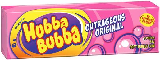 HUBBA BUBBA BUBBLE GUM OUTRAGEOUS ORIGINAL CHUNK 35GM