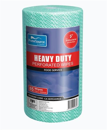 WIPES HEAVY DUTY PERFORATED ON A ROLL GREEN (CA-WIPEHDRLG) 85S