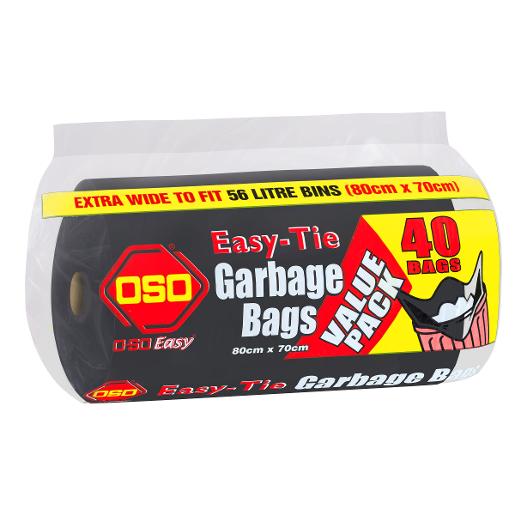 EASY TIE GARBAGE BAGS 40S